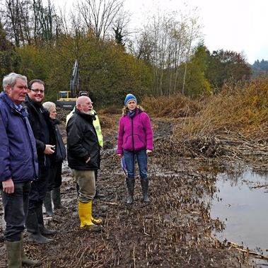 Entschlammung des Stillgewässers, Foto: Volker Kromrey