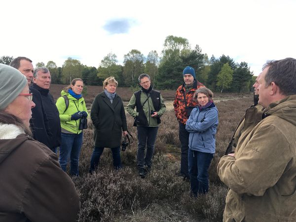 Foto: Fachleute in der Kyritz-Ruppiner Heide, sechster von links: Dr. Matthias Wichmann, Projektleiter. Foto: Knut Jäger/Heinz Sielmann Stiftung