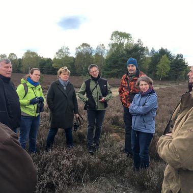 Foto: Fachleute in der Kyritz-Ruppiner Heide, sechster von links: Dr. Matthias Wichmann, Projektleiter. Foto: Knut Jäger/Heinz Sielmann Stiftung